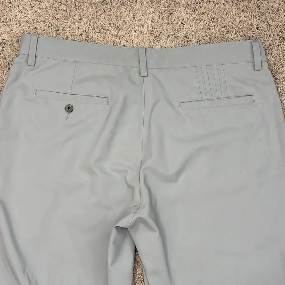 Adidas ClimaLite Golf Pants Mens 34x32 Gray Performance Flat Front‎